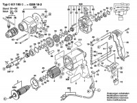 Bosch 0 601 185 042 GSB 18-2 Percussion Drill 240 V / GB Spare Parts GSB18-2